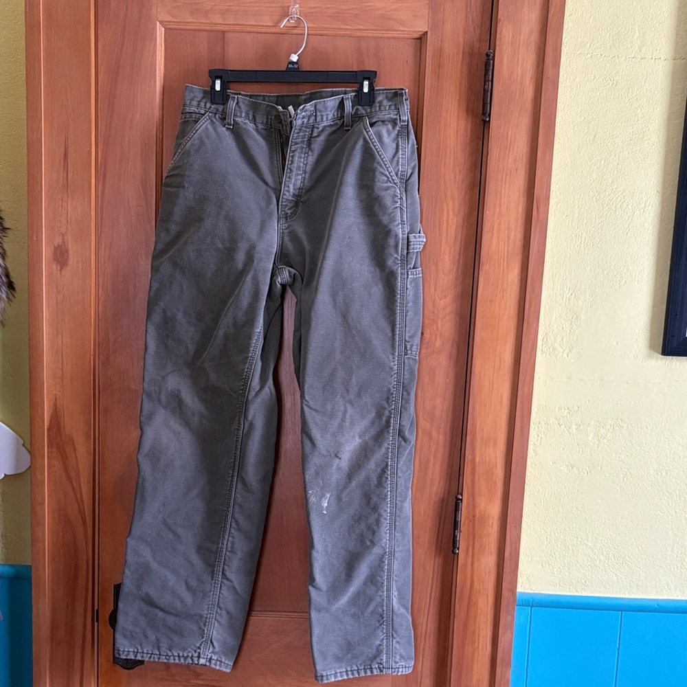 Lined Carhartt Grey Cargo Utility Pants